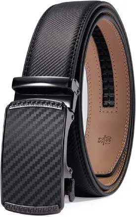 28"-68" Men's Leather Ratchet Dress Belt Big And Tall With Automatic Buckle