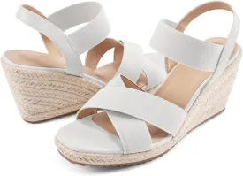 Ablanczoom Espadrilles Wedge Sandals for Women: Dressy Open Toe Ankle Strap Wedges Heels for Womens Comfortable Platform Sandal for Summer Casual Vacation Travel Work