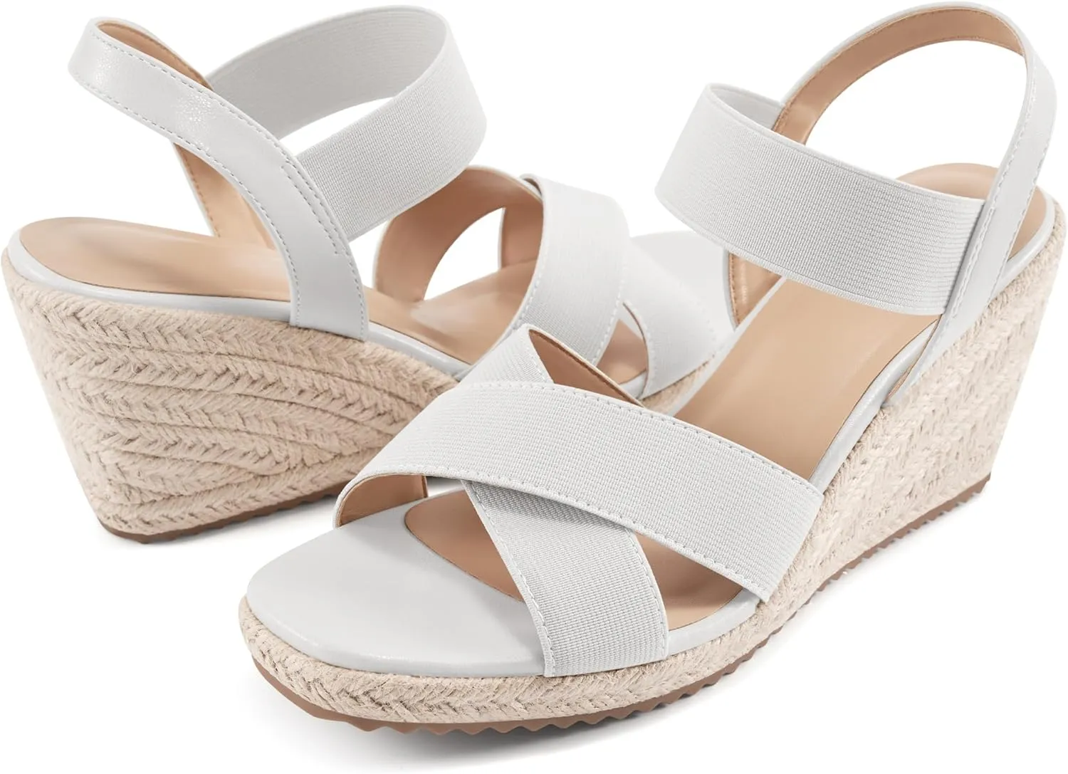 Ablanczoom Espadrilles Wedge Sandals for Women: Dressy Open Toe Ankle Strap Wedges Heels for Womens Comfortable Platform Sandal for Summer Casual Vacation Travel Work