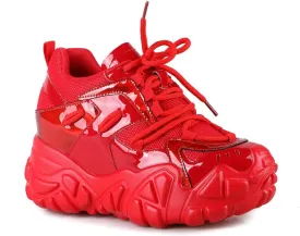AnthonyWang Persimmon-01 Lace Up Hidden Wedge Women's Sneakers