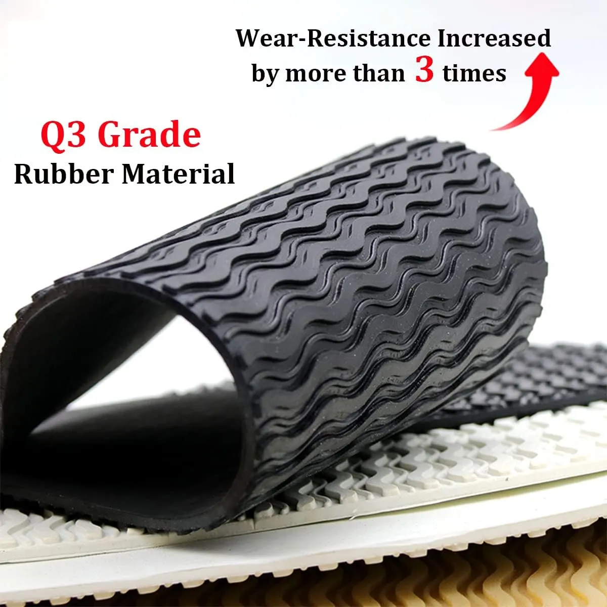 Anti-Slip Rubber Replacement Shoe Bottom Repair Material, Wave Black, 12.8 x 5.11 inch, 0.15 inch thickness
