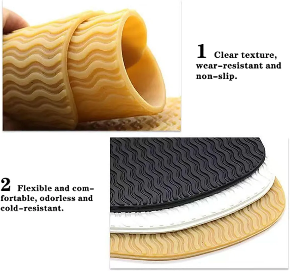 Anti-Slip Rubber Replacement Shoe Bottom Repair Material, Wave Black, 12.8 x 5.11 inch, 0.15 inch thickness