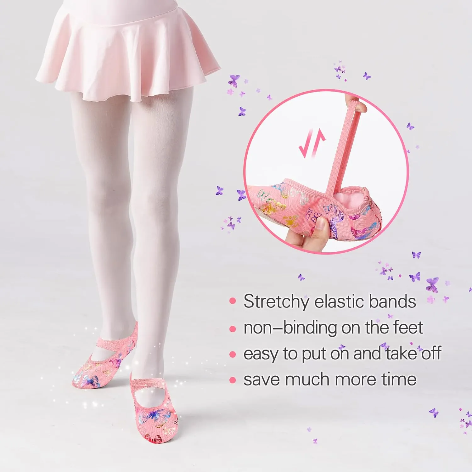 Ballet Shoes for Girls, Split Sole Toddler Ballet Shoes Satin Ballet Slippers for Girls Toddler/Little/Big Kid