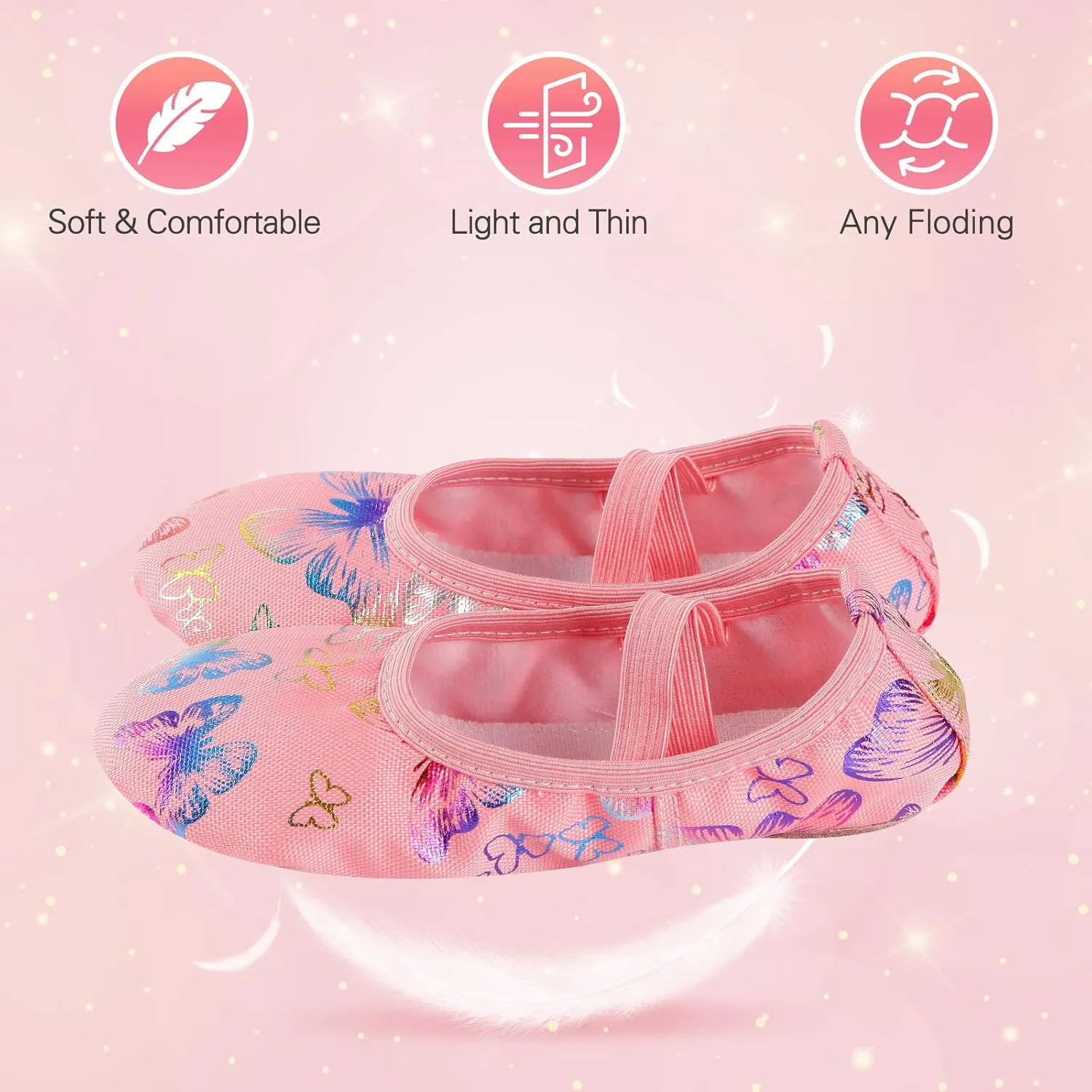 Ballet Shoes for Girls, Split Sole Toddler Ballet Shoes Satin Ballet Slippers for Girls Toddler/Little/Big Kid