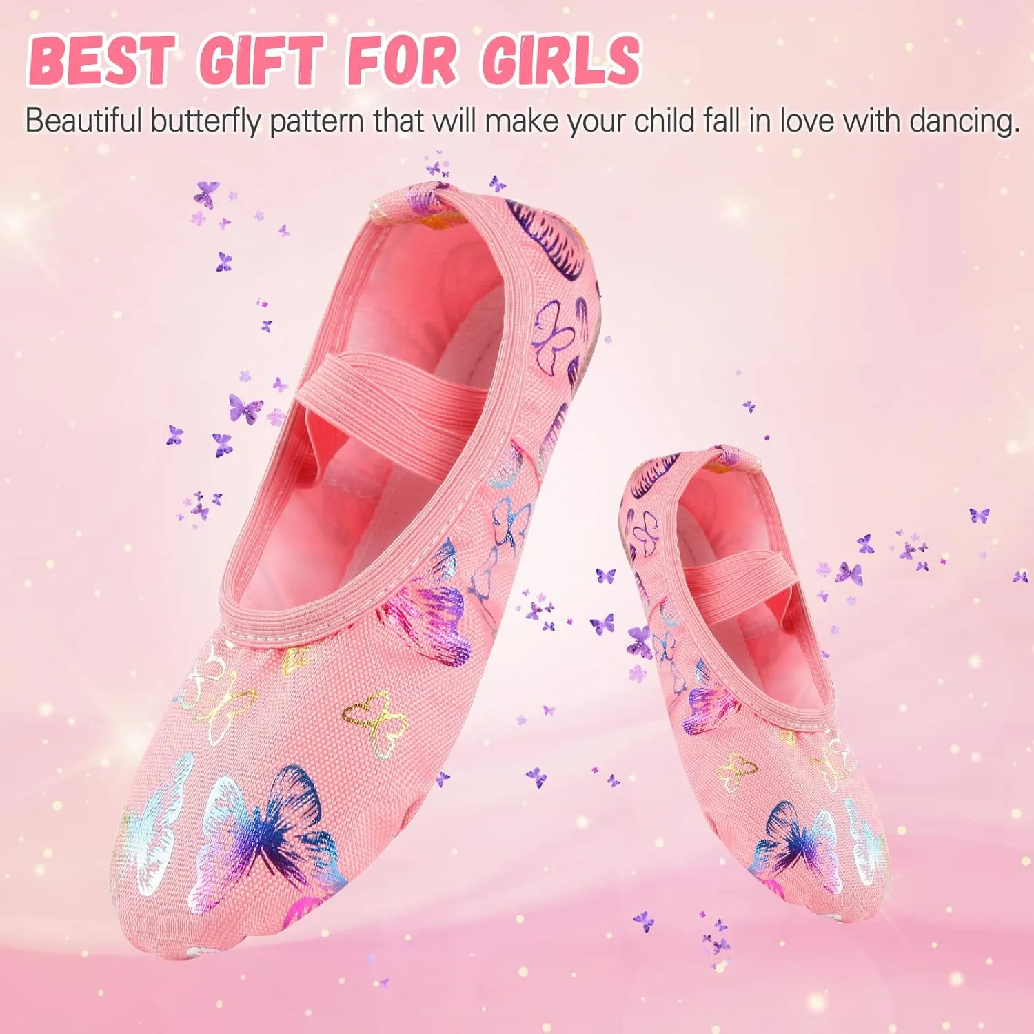 Ballet Shoes for Girls, Split Sole Toddler Ballet Shoes Satin Ballet Slippers for Girls Toddler/Little/Big Kid