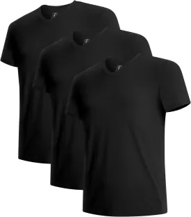BAMBOO COOL Men's Undershirts Soft Stretch V Neck T-Shirts,Breathable and Moisture-Wicking White Tees for Men 3 Pack