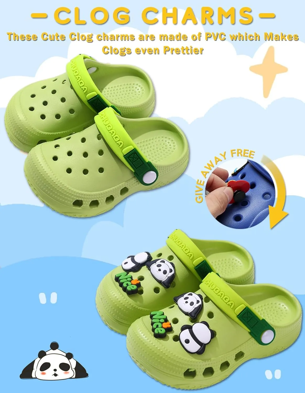 Boys Girls Toddler Clogs Little Kids Slip on Slides Sandals Children Summer Beach Pool Outdoor Water Shoes Shower Slippers