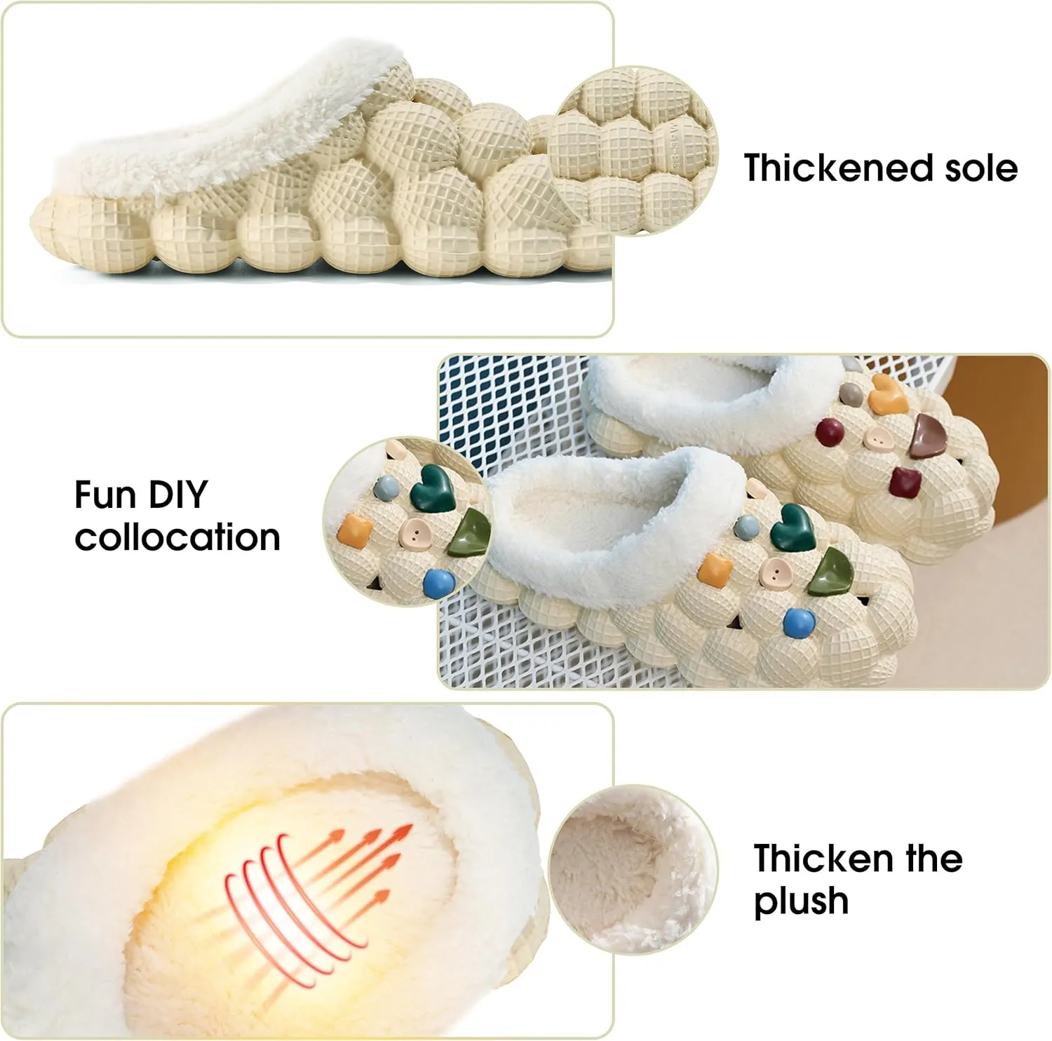 Bubble Slides, Slippers for Women Men Gym House Shower Bedroom Spa Massage Soft Non-slip Slippers, Unisex Shower Slide Shoes for Indoor Outdoor