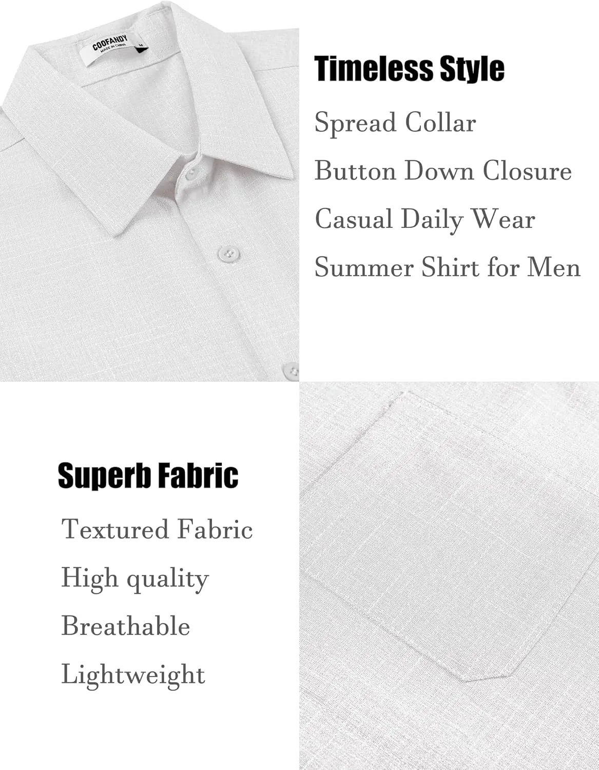 COOFANDY Men's Linen Shirts Short Sleeve Casual Shirts Summer Beach Button Down Shirts with Pocket