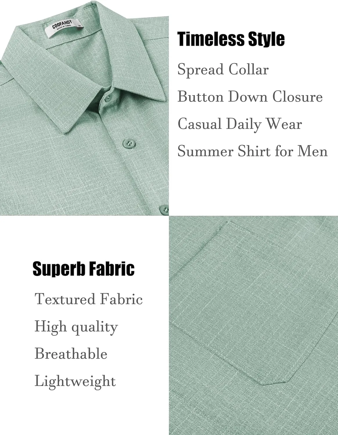 COOFANDY Men's Linen Shirts Short Sleeve Casual Shirts Summer Beach Button Down Shirts with Pocket