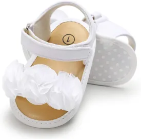 COSANKIM Infant Baby Girls Summer Sandals with Flower Soft Sole Newborn Toddler First Walker Crib Dress Shoes