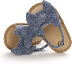 COSANKIM Infant Baby Girls Summer Sandals with Flower Soft Sole Newborn Toddler First Walker Crib Dress Shoes