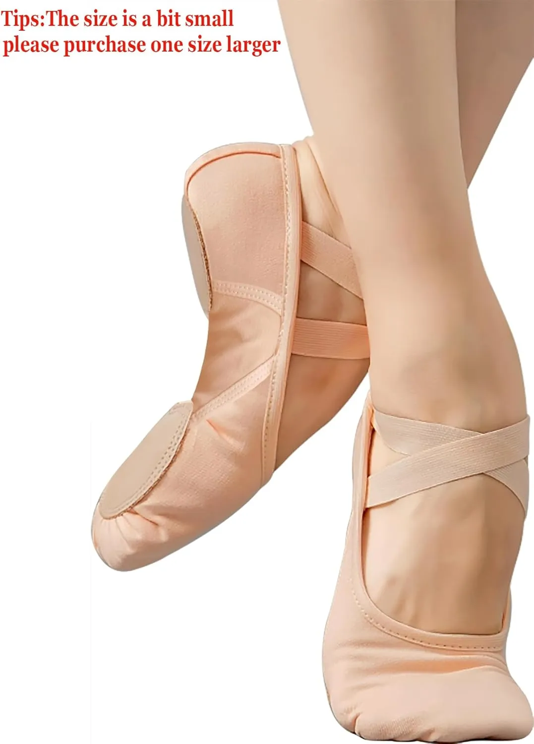 DANSHOW Ballet Shoes for Women Girls Highly Stretch Cotton Shoes Slipper Split Flats Sole