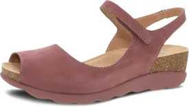 Dansko Marcy Slip-On Wedge Sandal for Women - Comfortable Wedge Shoes with Arch Support -Adjustable Hook & Loop Strap - Versatile Casual to Dressy Footwear - Lightweight Rubber Outsole