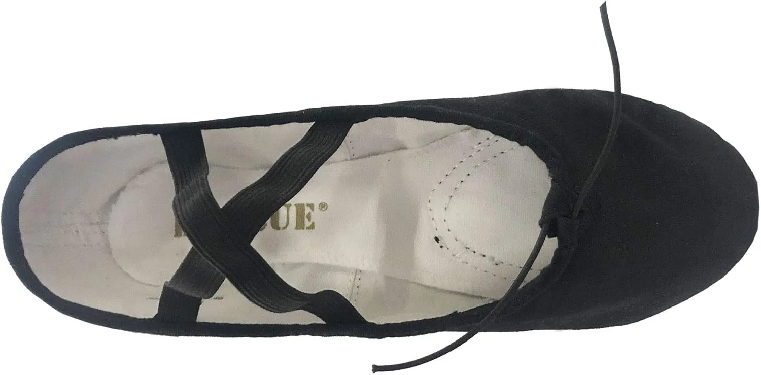 Danzcue Girl's Canvas Ballet Shoes Split Sole Ballet Slippers for Girl Dance Shoes