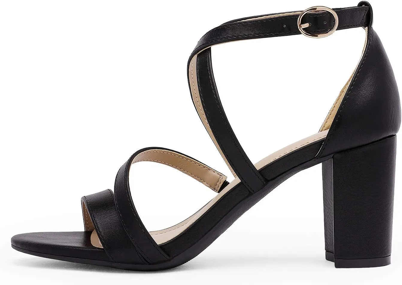 DREAM PAIRS Womens Ankle Strap Dress Pump Low Chunky Heel Sandals