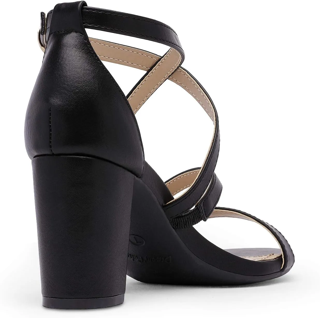 DREAM PAIRS Womens Ankle Strap Dress Pump Low Chunky Heel Sandals
