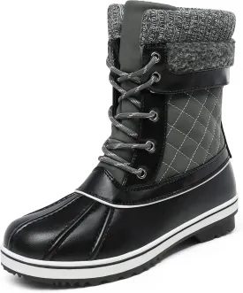 DREAM PAIRS Women's Mid Calf Waterproof Winter Snow Boots Monte