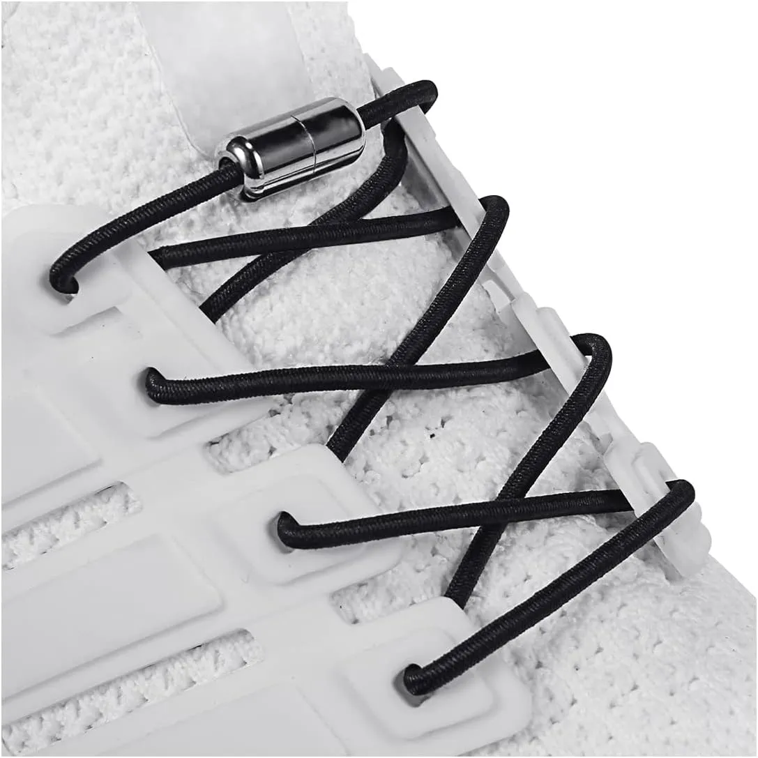 Elastic Shoe Laces - No Tie Shoelaces for All Adult and Kids Sneakers Fits Board Shoes and Casual Shoes (2 Pairs)