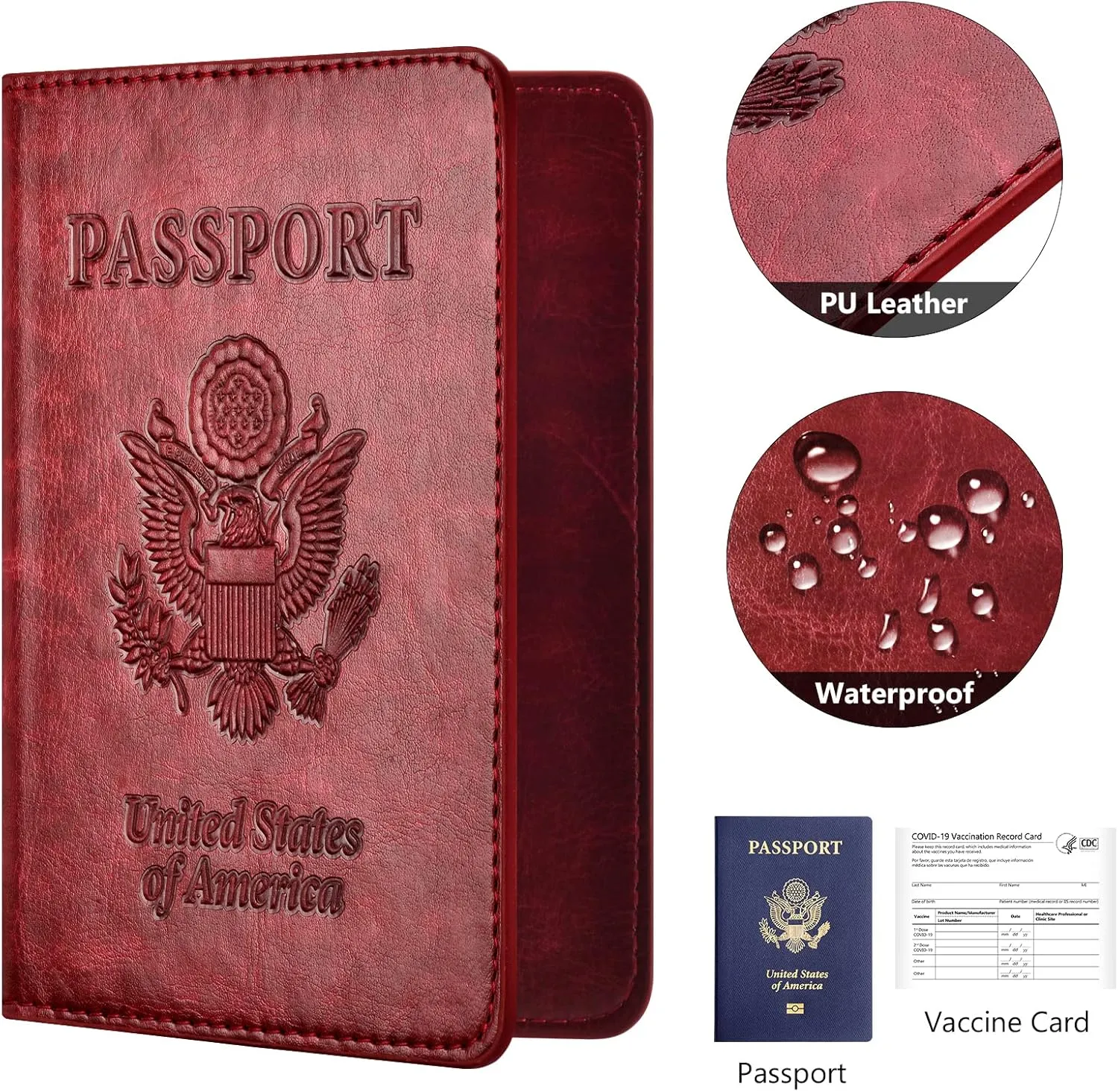 Eoehro 2Pack Passport Holder Wallet Cover Case, Travel Essentials for Women and Men