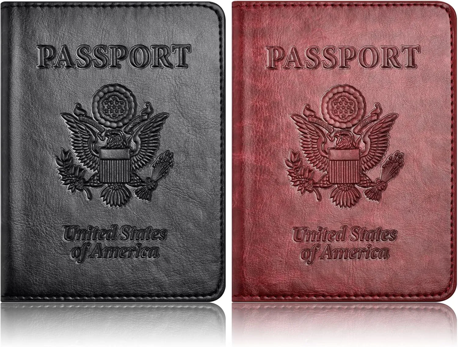 Eoehro 2Pack Passport Holder Wallet Cover Case, Travel Essentials for Women and Men
