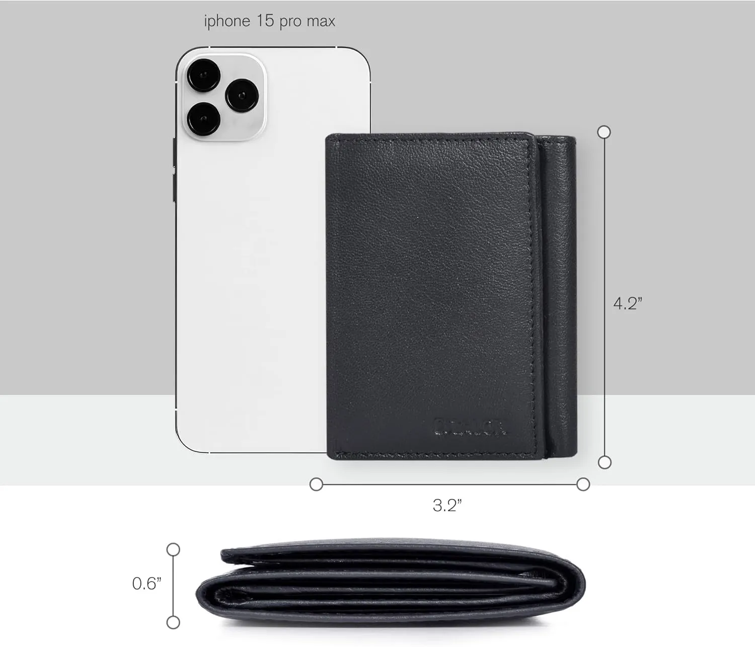 ESTALON Leather Trifold Wallet For Men - RFID Blocking - 6 Card Slots, 2 Slip Pockets & 1 Front ID Window - Minimalist Design, Slim Wallet