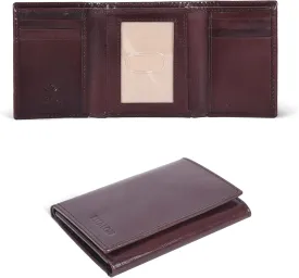 ESTALON Leather Trifold Wallet For Men - RFID Blocking - 6 Card Slots, 2 Slip Pockets & 1 Front ID Window - Minimalist Design, Slim Wallet