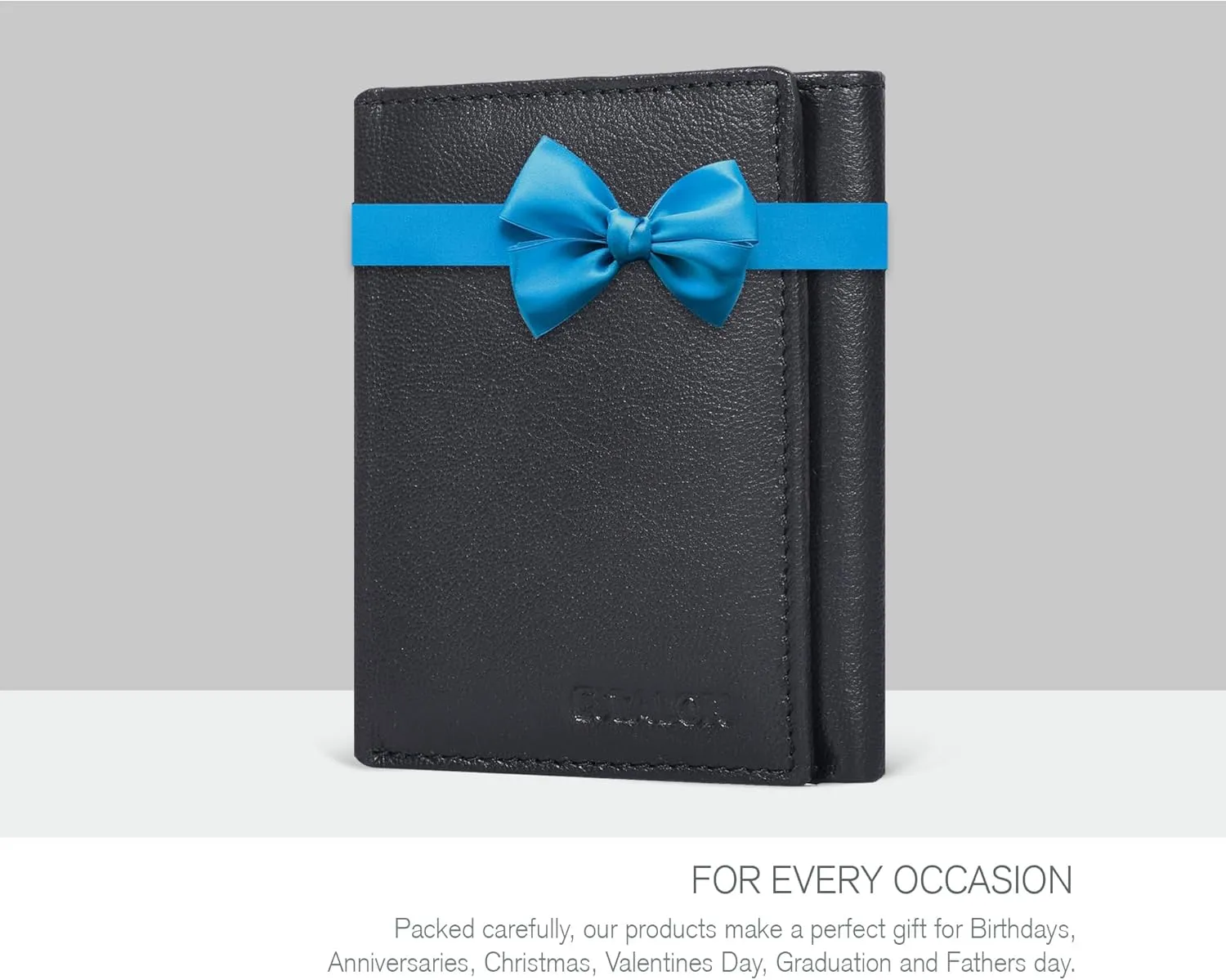 ESTALON Leather Trifold Wallet For Men - RFID Blocking - 6 Card Slots, 2 Slip Pockets & 1 Front ID Window - Minimalist Design, Slim Wallet