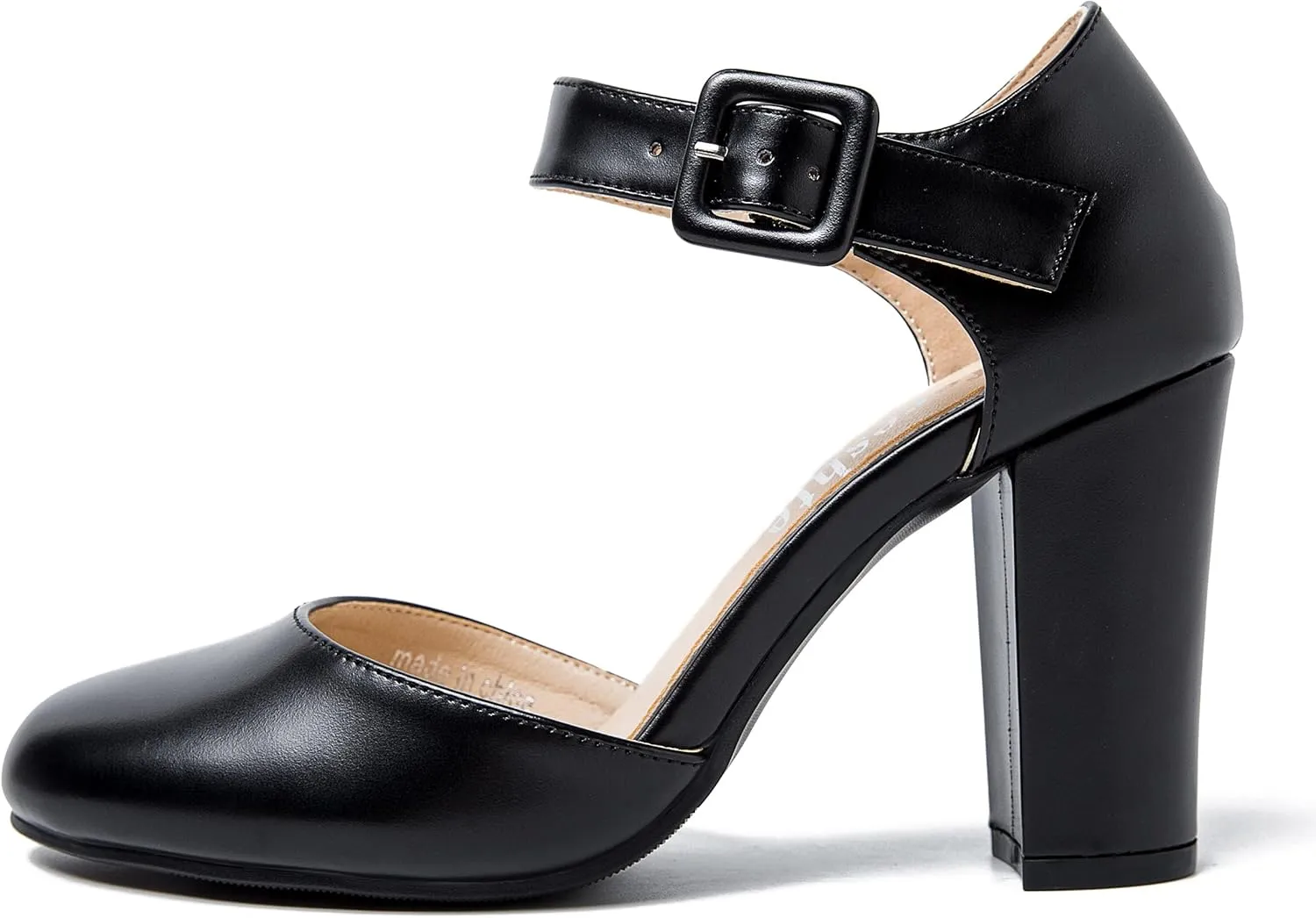 fereshte Women's High Heel Closed Toe Chunky Wedding Pumps Mary Jane Shoes