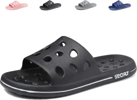 FINLEEO Shower Sandals with Drainage Holes - Quick Drying Bathroom & Gym Slippers for Men and Women