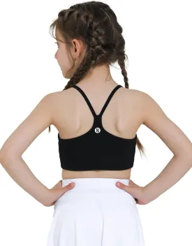 Girls Sports Bra - Spaghetti Strap Y Back Training Bras for Teens Racerback Yoga Bra Comfort Crop Top