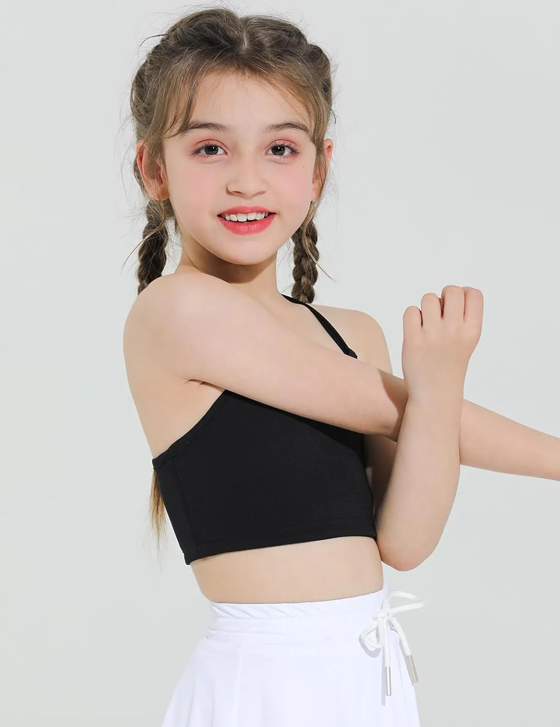 Girls Sports Bra - Spaghetti Strap Y Back Training Bras for Teens Racerback Yoga Bra Comfort Crop Top