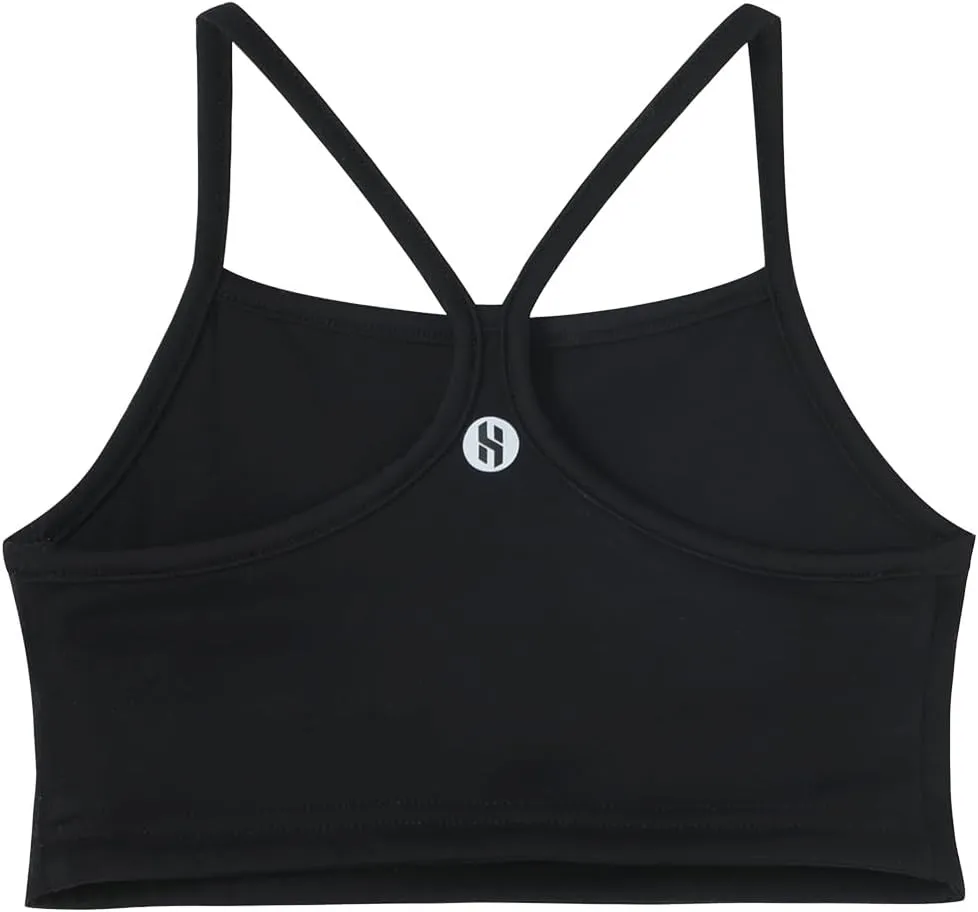 Girls Sports Bra - Spaghetti Strap Y Back Training Bras for Teens Racerback Yoga Bra Comfort Crop Top