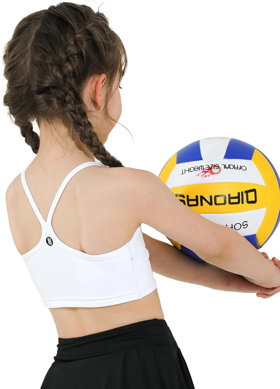 Girls Sports Bra - Spaghetti Strap Y Back Training Bras for Teens Racerback Yoga Bra Comfort Crop Top