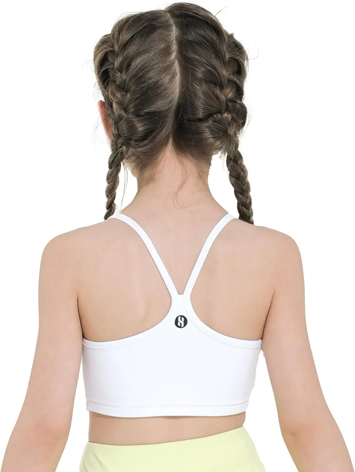 Girls Sports Bra - Spaghetti Strap Y Back Training Bras for Teens Racerback Yoga Bra Comfort Crop Top