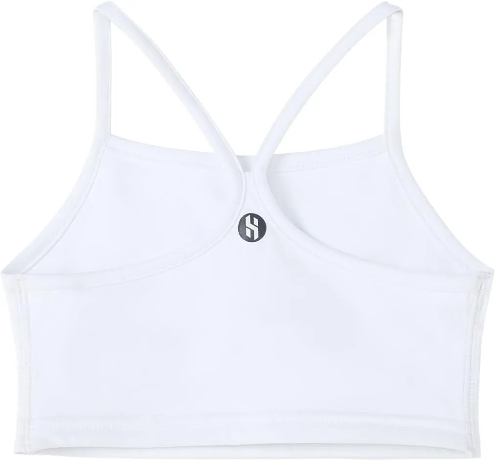Girls Sports Bra - Spaghetti Strap Y Back Training Bras for Teens Racerback Yoga Bra Comfort Crop Top