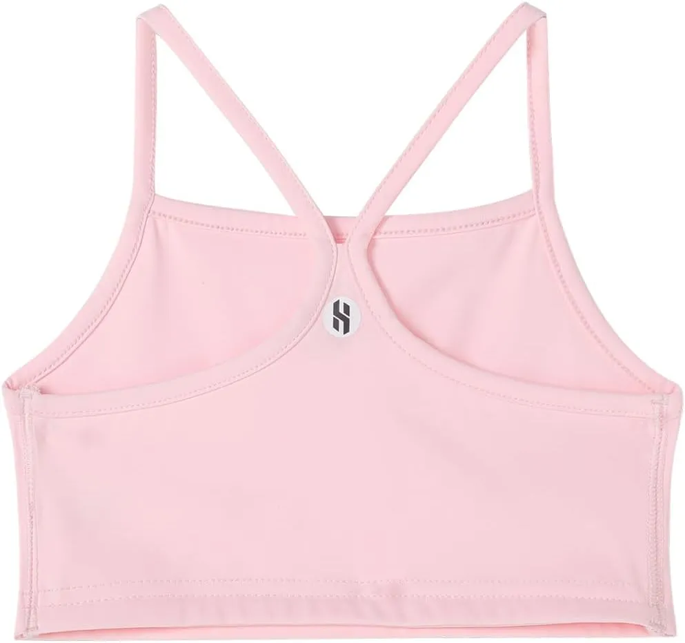 Girls Sports Bra - Spaghetti Strap Y Back Training Bras for Teens Racerback Yoga Bra Comfort Crop Top