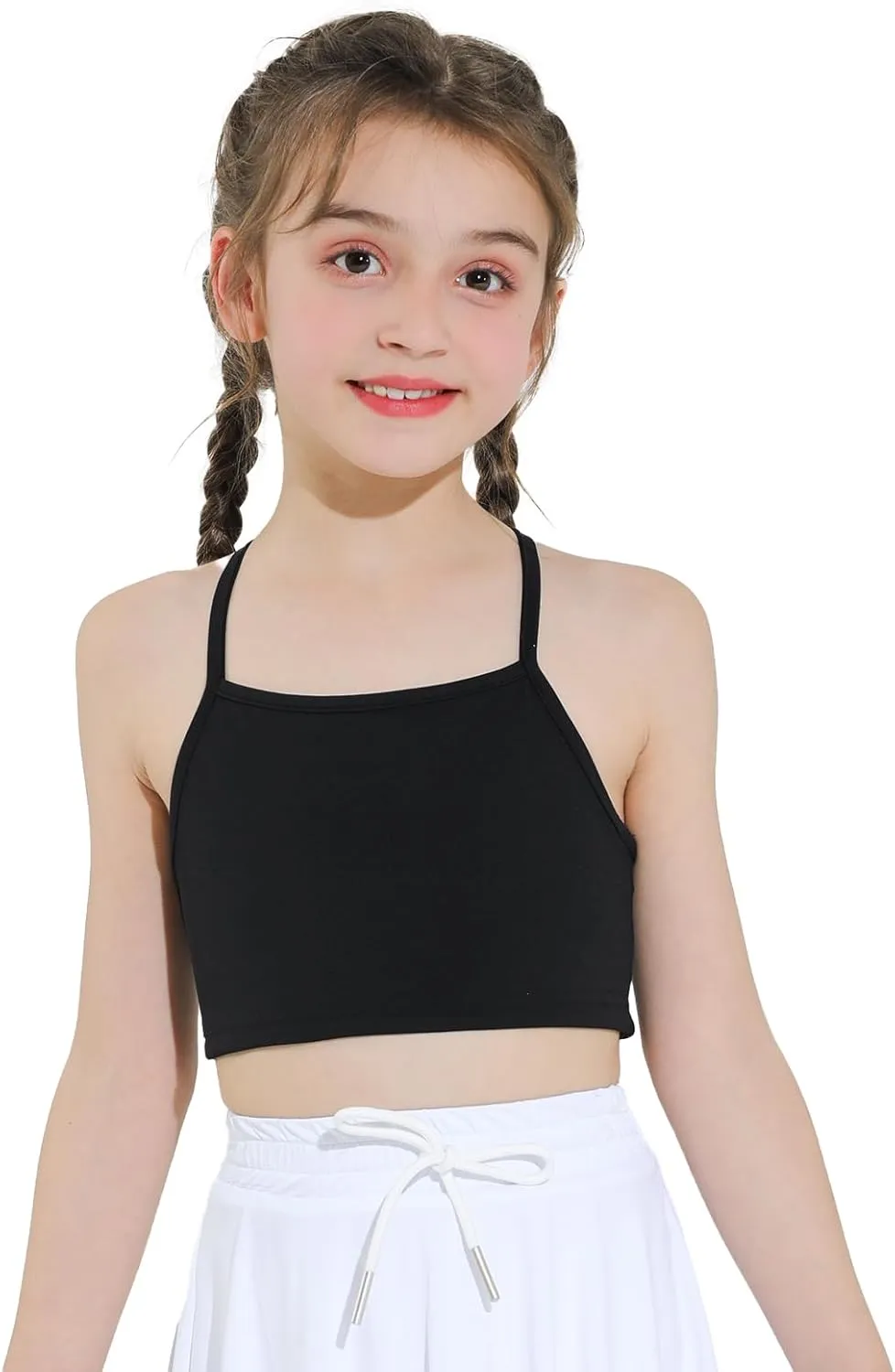 Girls Sports Bra - Spaghetti Strap Y Back Training Bras for Teens Racerback Yoga Bra Comfort Crop Top