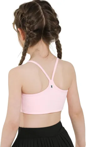 Girls Sports Bra - Spaghetti Strap Y Back Training Bras for Teens Racerback Yoga Bra Comfort Crop Top