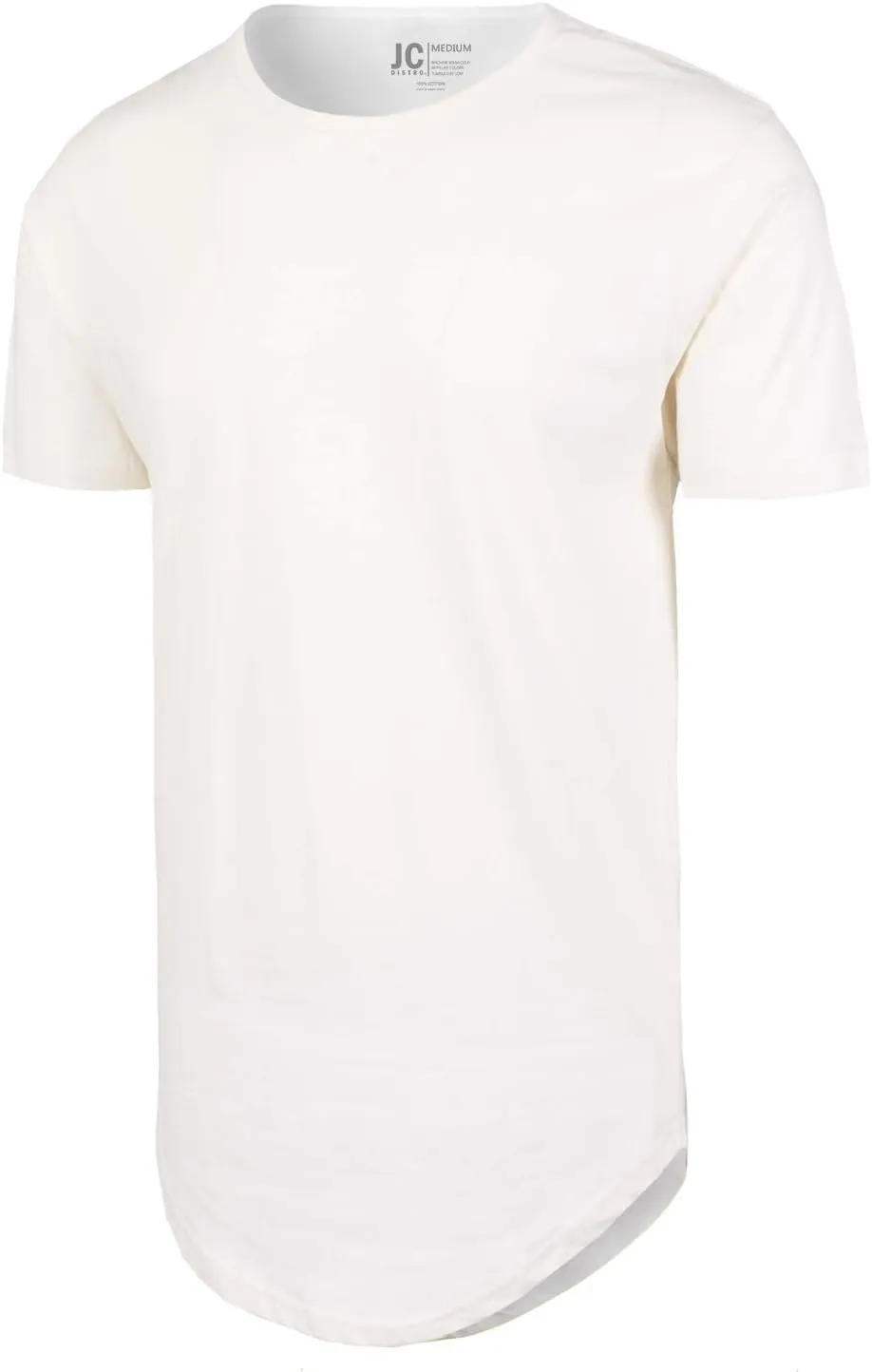JC DISTRO Mens Hipster Hip Hop Elong Longline Crewneck T-Shirt