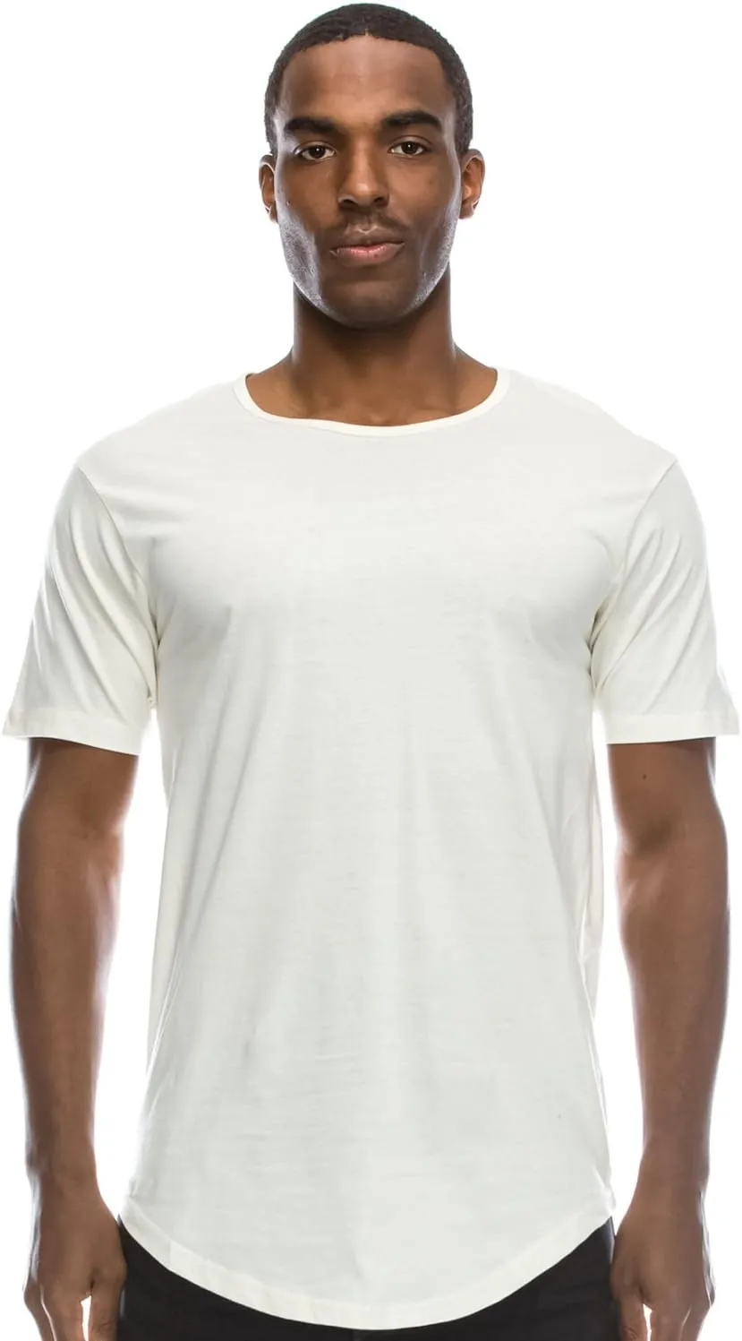 JC DISTRO Mens Hipster Hip Hop Elong Longline Crewneck T-Shirt