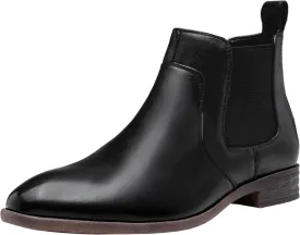 Jousen Men's Chelsea Boots Leather Lightweight Casual Chukka Ankle Boots Classic Elastic Dress Boots for Men