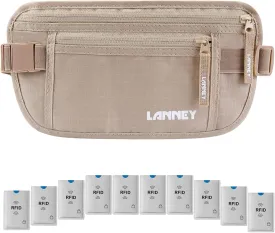 Money Belt for Travel Women and Men Slim Hidden Travel Wallet with RFID Blocking