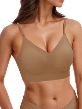 Seamless Low Back Bra Wireless Padded Bralette Thin Straps Comfort Halter Backless Cross Multiway Convertible Bras