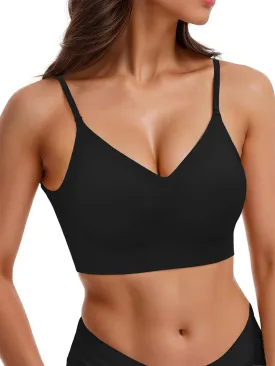 Seamless Low Back Bra Wireless Padded Bralette Thin Straps Comfort Halter Backless Cross Multiway Convertible Bras