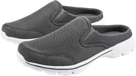 Slip on Mules & Clogs for Women Men Mesh Knit Open Back Walking Shoes Breathable Comfort Sneakers Orthopedic Slippers