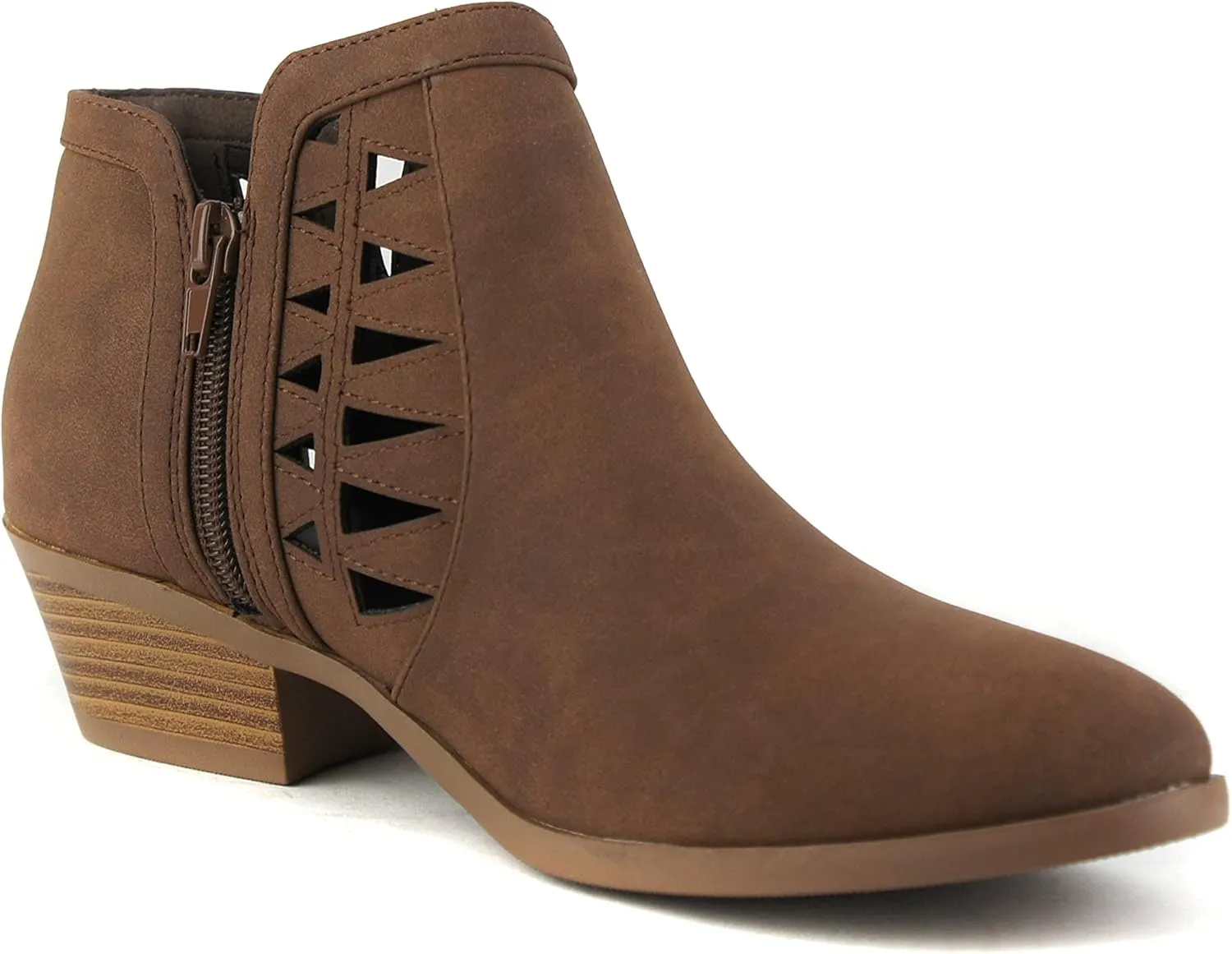 Soda Chance Women's Closed Toe Multi Strap Ankle Bootie