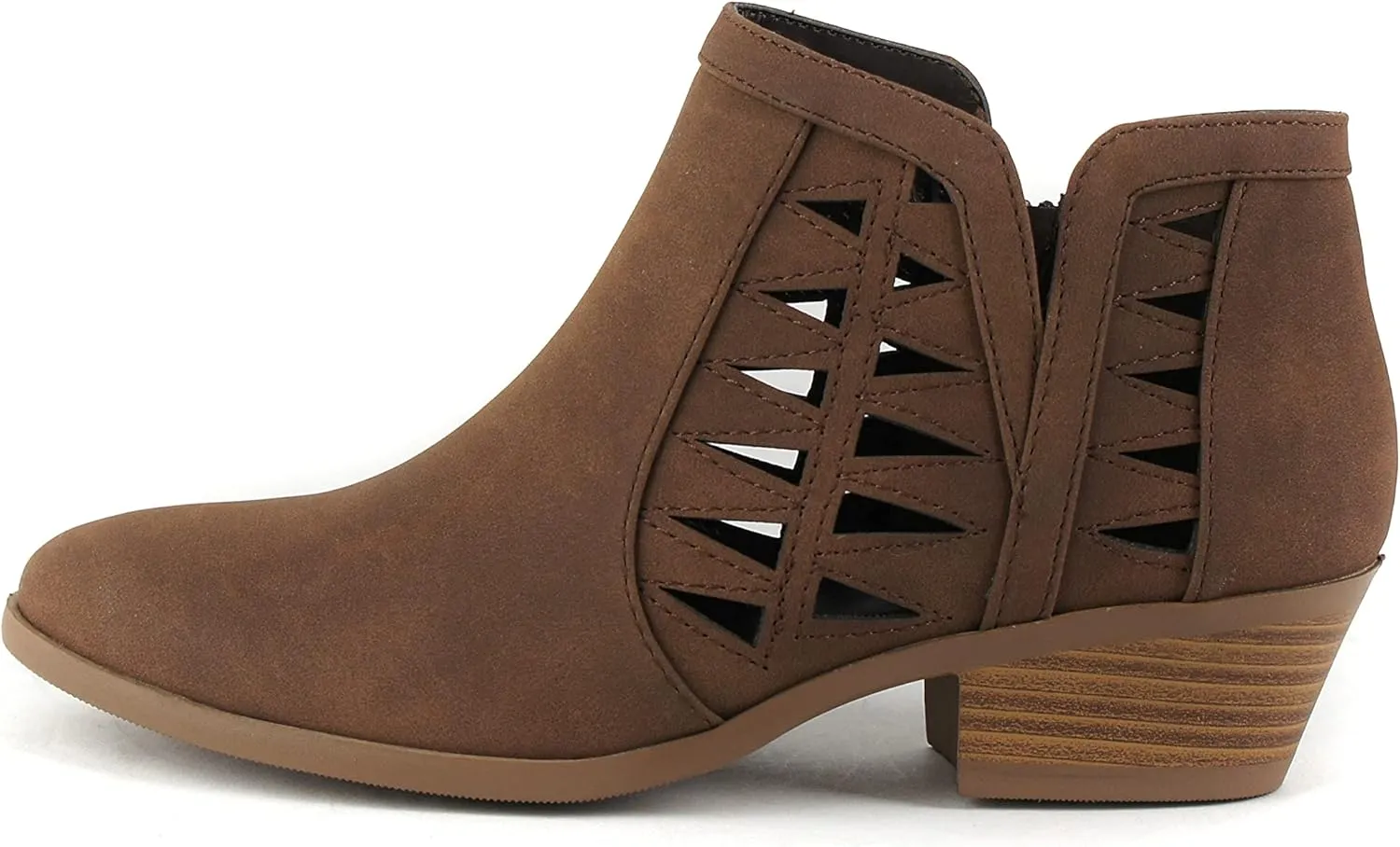 Soda Chance Women's Closed Toe Multi Strap Ankle Bootie