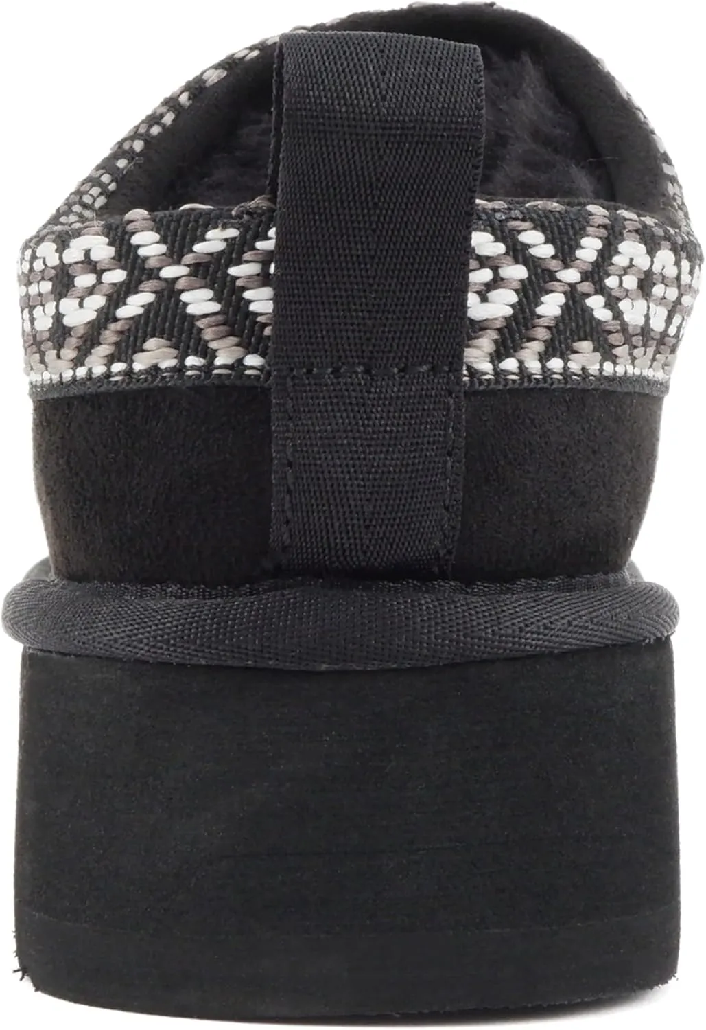 Soda Eagle ~ Women Round Toe Slip-On Flatform Lug Sole Sherpa-lined Slipper with Stitch Details