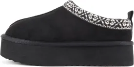Soda Eagle ~ Women Round Toe Slip-On Flatform Lug Sole Sherpa-lined Slipper with Stitch Details
